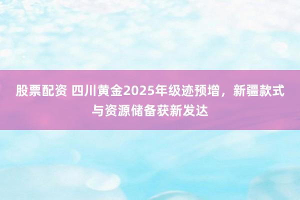 股票配资 四川黄金2025年级迹预增，新疆款式与资源储备获新发达